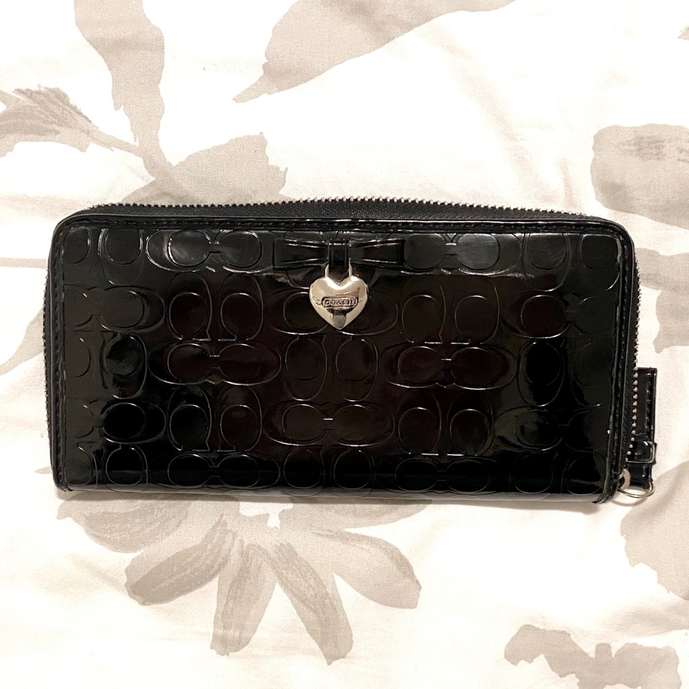 Coach Signature Embossed Logo Leather Wallet